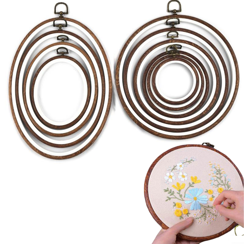 Embroidery Hoop Kit - 10 adet dikiş aracı yuvarlak Oval