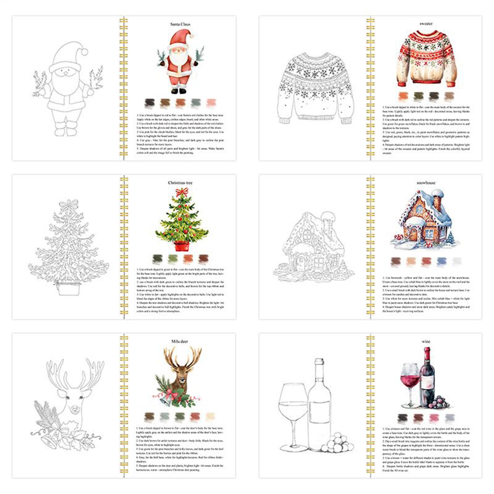Art Craft Books - Başlangıç ​​Seviyesi Suluboya Çalışma Kitabı Noel