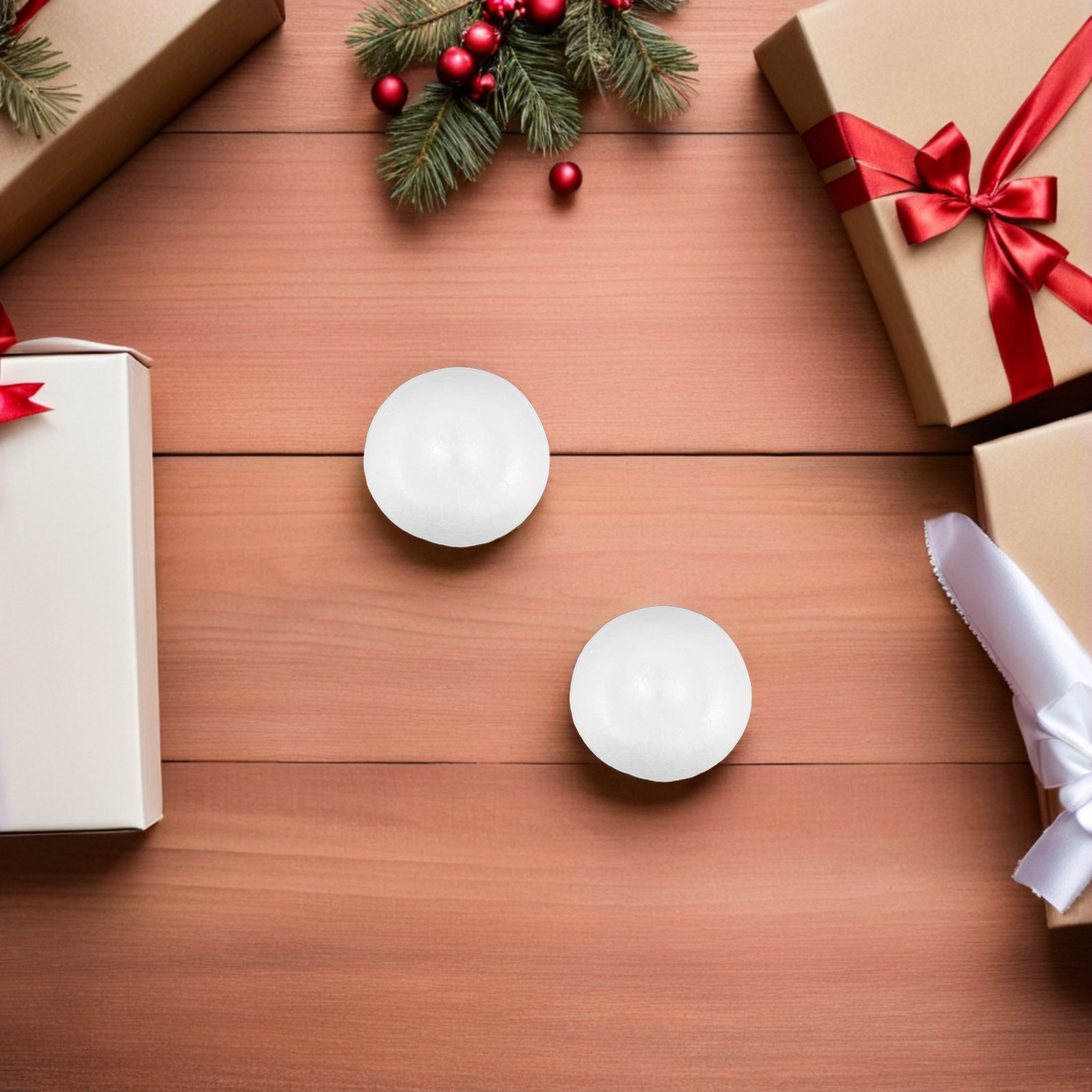 Art Craft Christmas Tree - 20 Adet Beyaz Köpük Meyve DIY