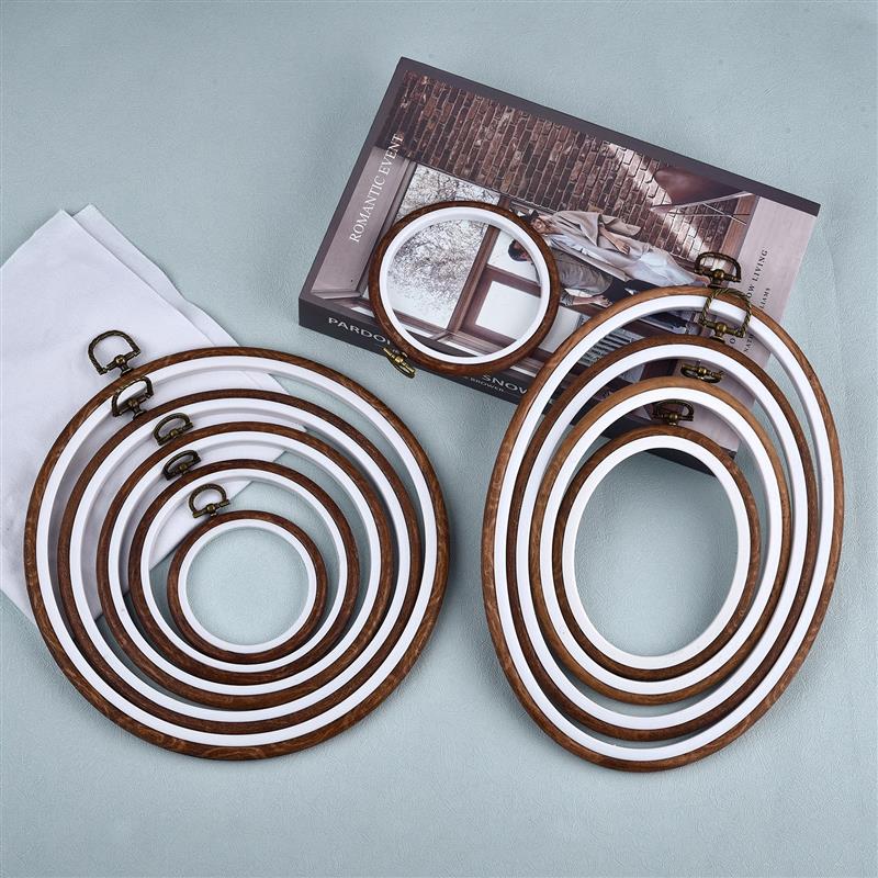 Embroidery Hoop Kit - Dikiş Aleti Yuvarlak Oval Ahşap Nakış