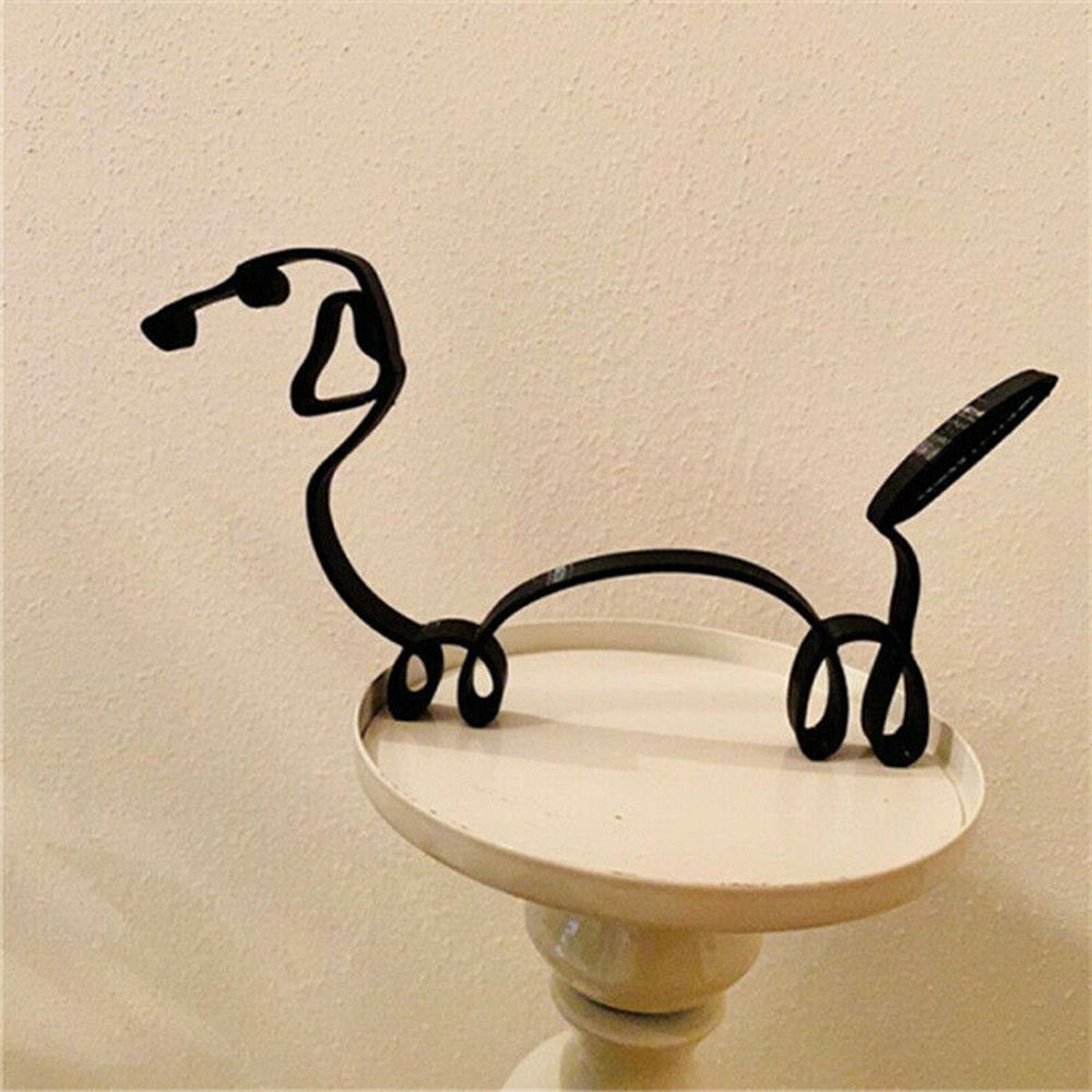 Art Craft Furniture - Ferforje Köpek Heykeli Soyut Bulldog Dachshund