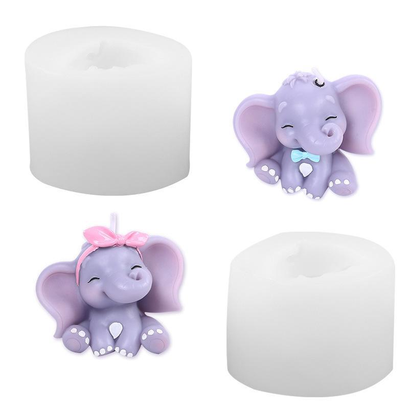 Art Craft Elephant - Sevimli 3D Fil Silikon Mum Kalıbı