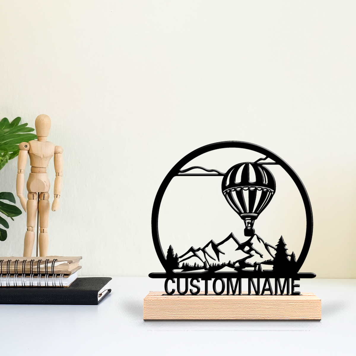 Art Craft Wood - 1 adet Sıcak Hava Balonu Kişiselleştirilmiş