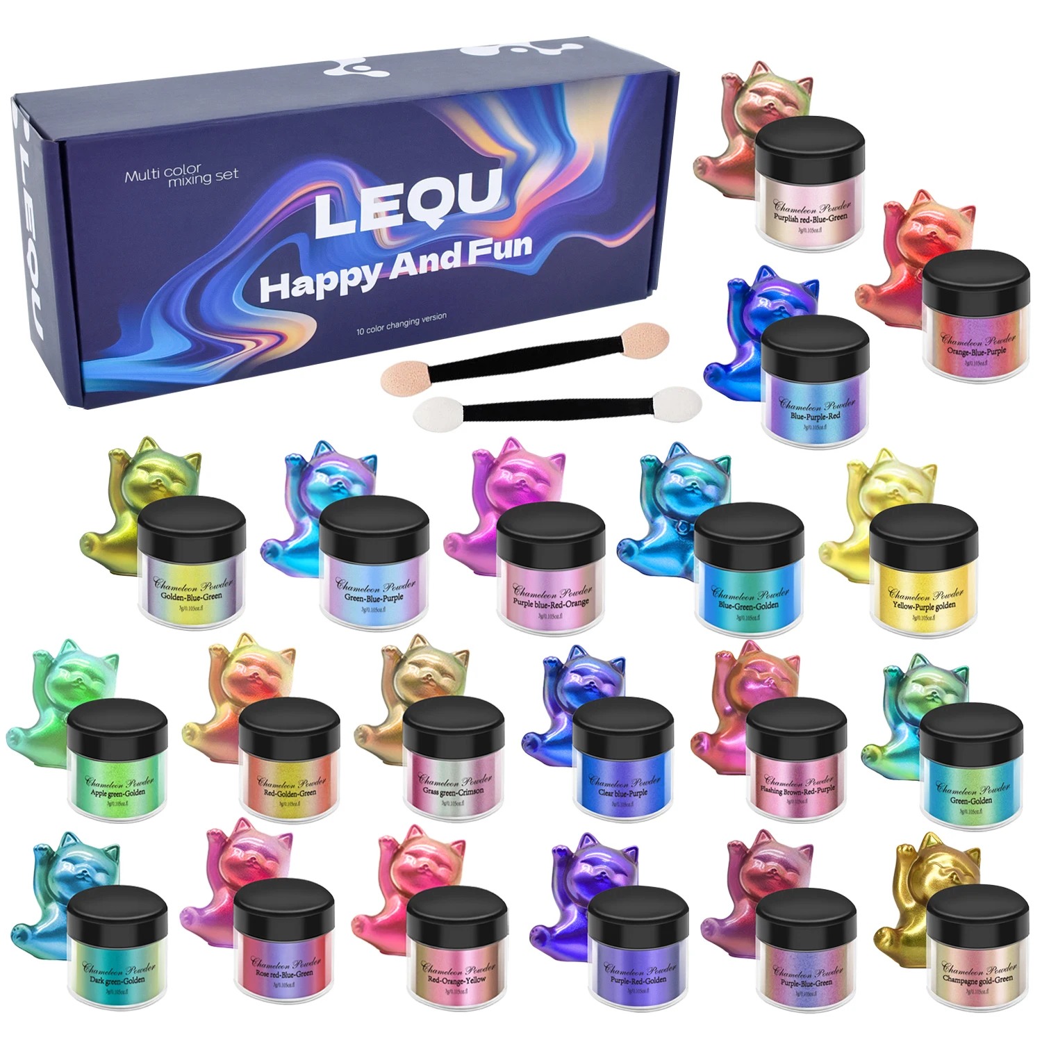 Resin Pigment Powder - Bir dizi bukalemun pembesi tırnak krom