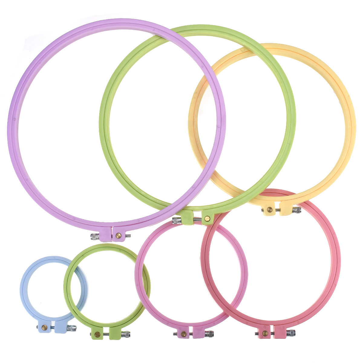 Embroidery Hoop Kit - Yuvarlak Çapraz Dikiş Nakış Kasnakları Plastik