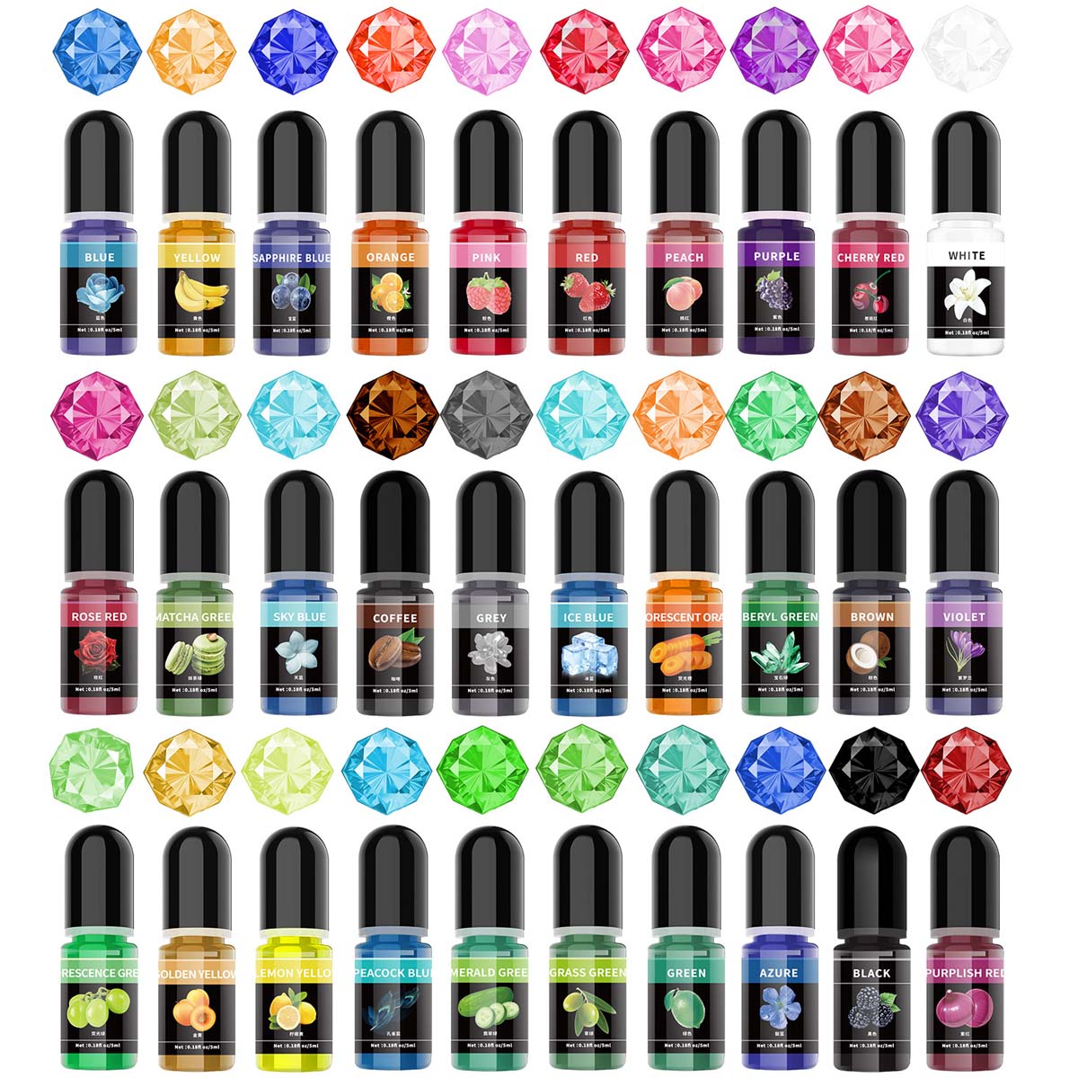 Resin Pigment Powder - 5 ml/şişe Epoksi Reçine Pigment Sıvı