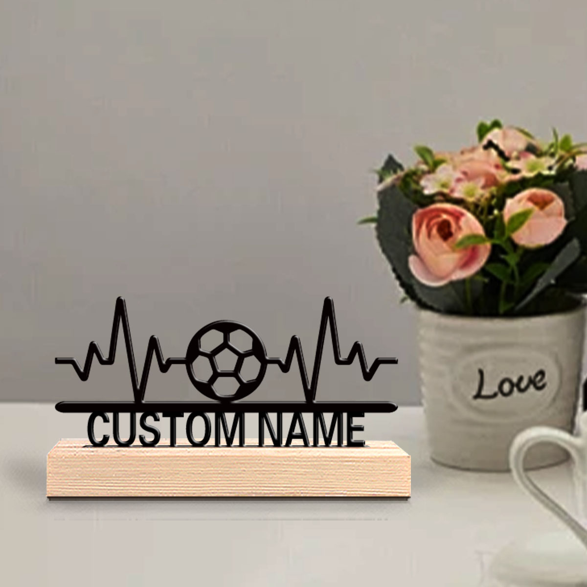 Art Craft Wood - 1 adet Basit EKG Futbol Özelleştirilebilir
