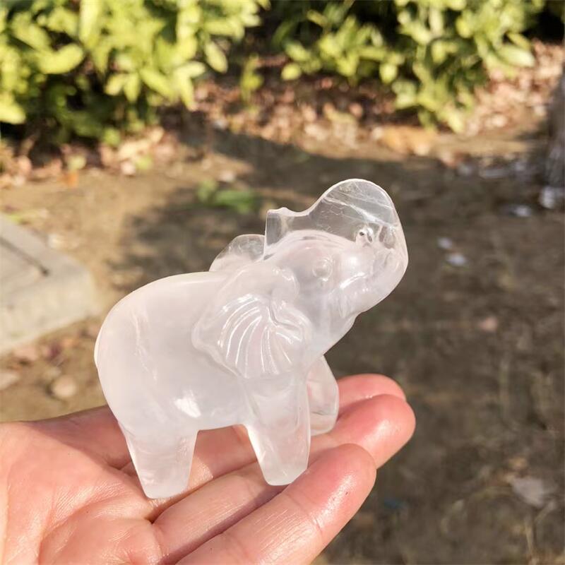 Doğal Temizle Kuvars Fil Oyma  - Art Craft Elephant incelemesi ve fiyatı