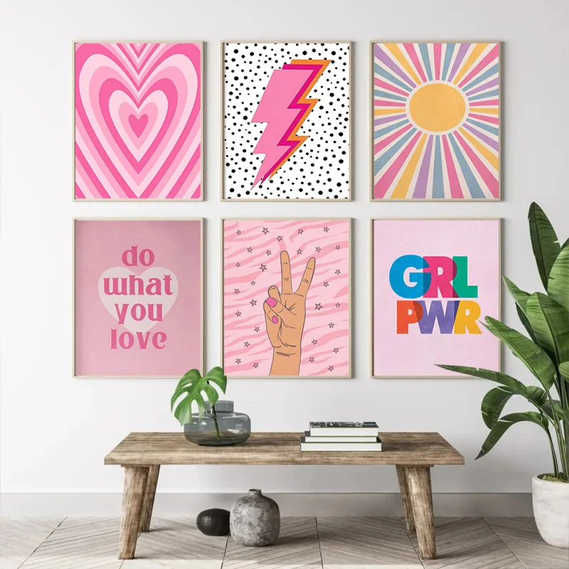 Soyut Pembe Yıldırım Degrade A - Art Craft Love incelemesi ve fiyatı